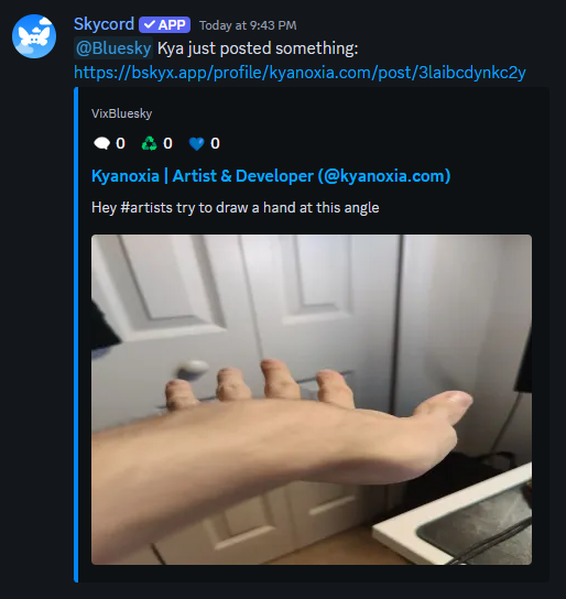 Screenshot of a Discord embed posted by Skycord.